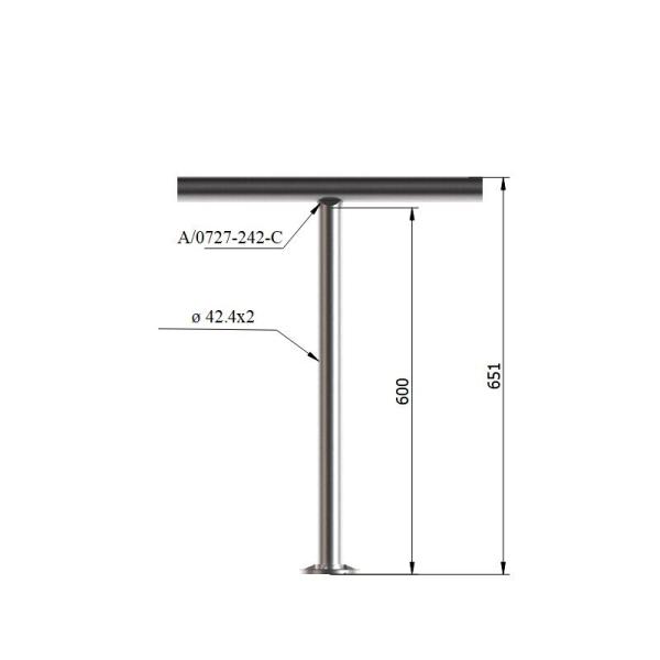 Pfosten Boden 42,4 Geländer Balkon Treppengeländer Steher Rundrohr Edelstahl V2A